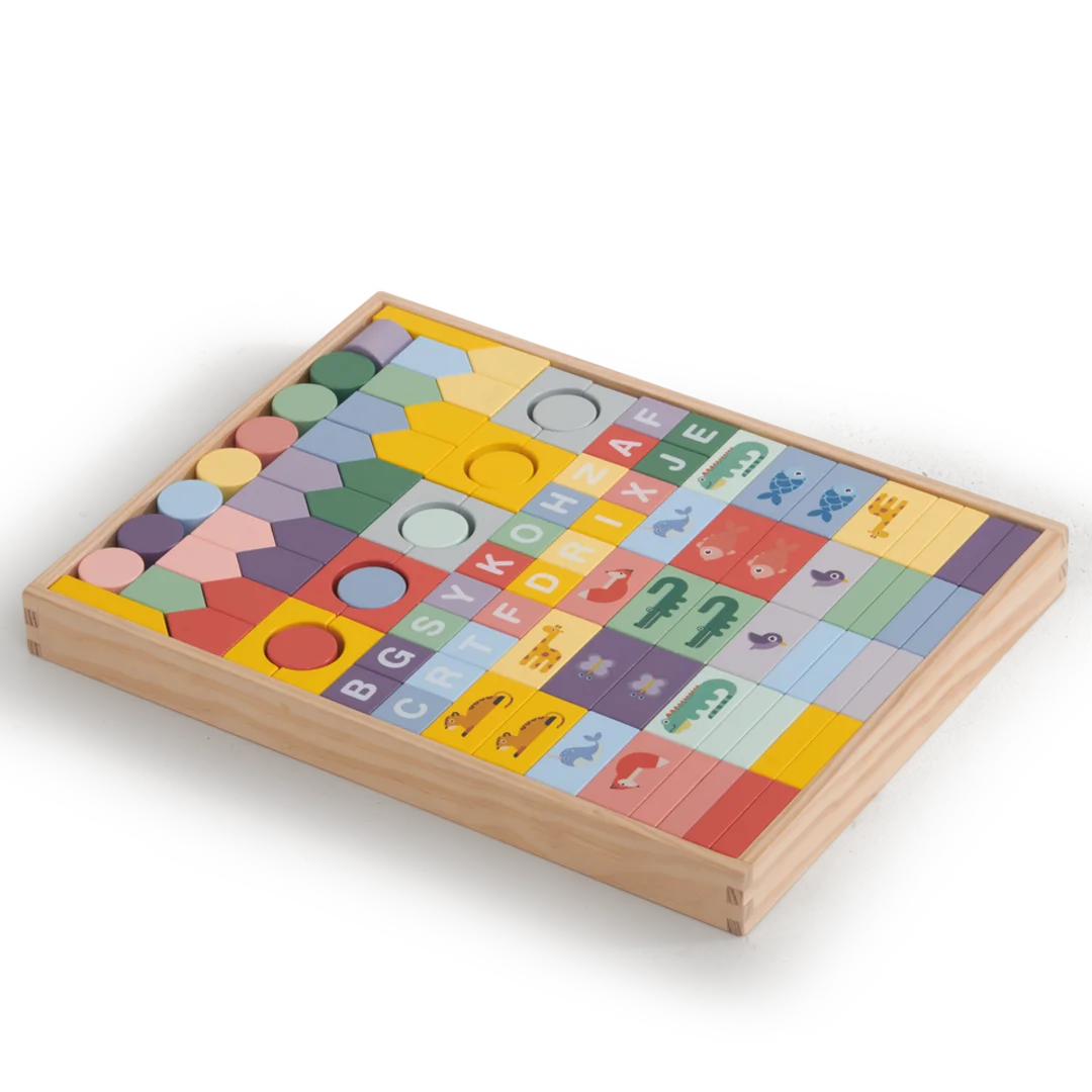 100 colored blocks